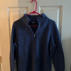 Blue Quarter zip sweater